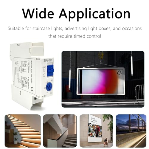 SiRyder Relais 230V, Treppenhausautomat Zeitschaltuhr für Treppenleuchten Zeitgesteuerte Start-Stopp-Vorrichtung Automatischer Schalter für Treppenlichtboxen,Klassischer 220V 16A Timer,