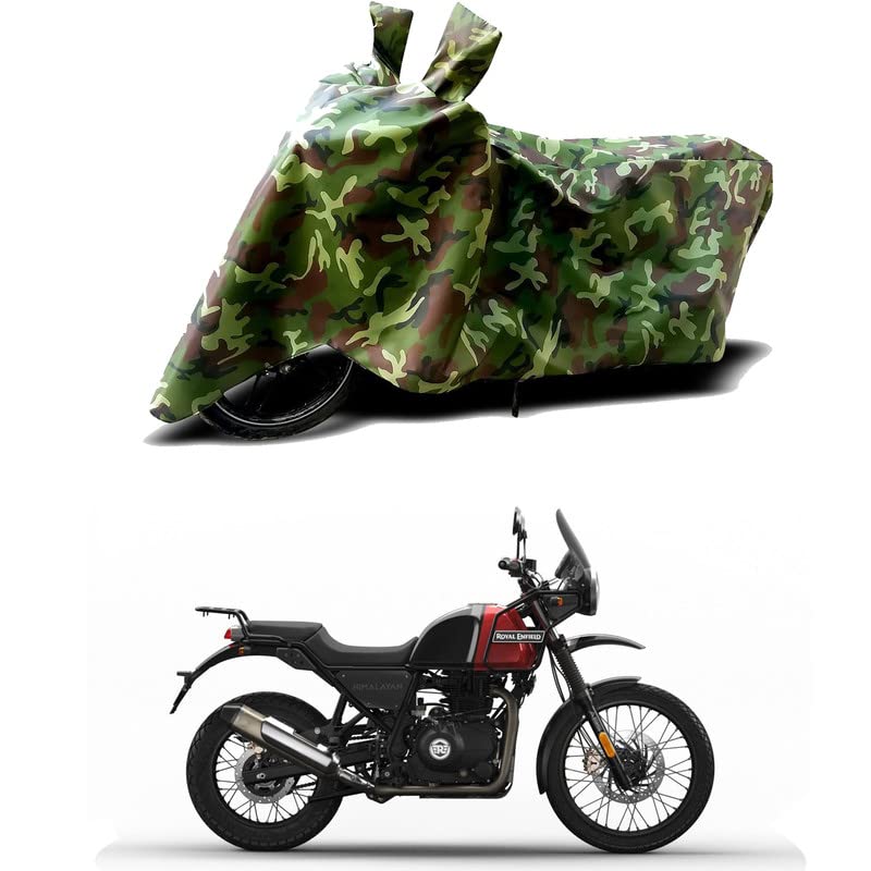 Image of 100% Water Resistant Bike Scooty Two Wheeler Body Cover Compatible for Royal Enfie Himalayan Rock /UV-Rays /Heat Protection /Birds Dropping /Scratchproof /Dust Proof /Waterproof /All [Green MJ]