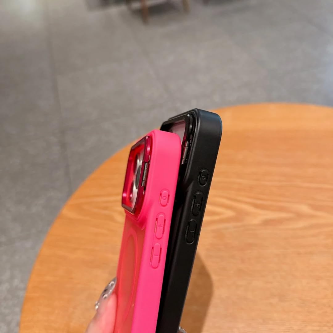 Étui de téléphone magnétique givré de Luxe pour iPhone 14 Plus avec Support en métal et dragonne (pour iPhone 14 Plus/Violet)