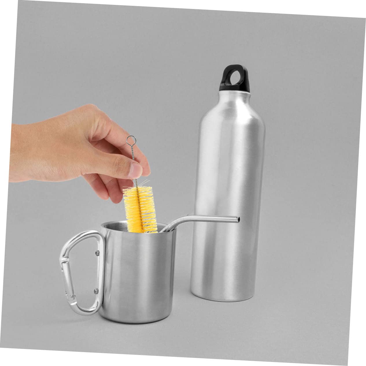 PACKOVE 5 Set Spazzole Per Bottiglie in Silicone Alimentare Multi Per Contenitori Facili Riporre Utilizzare Nella Vita Quotidiana 12 Pezzi * 5