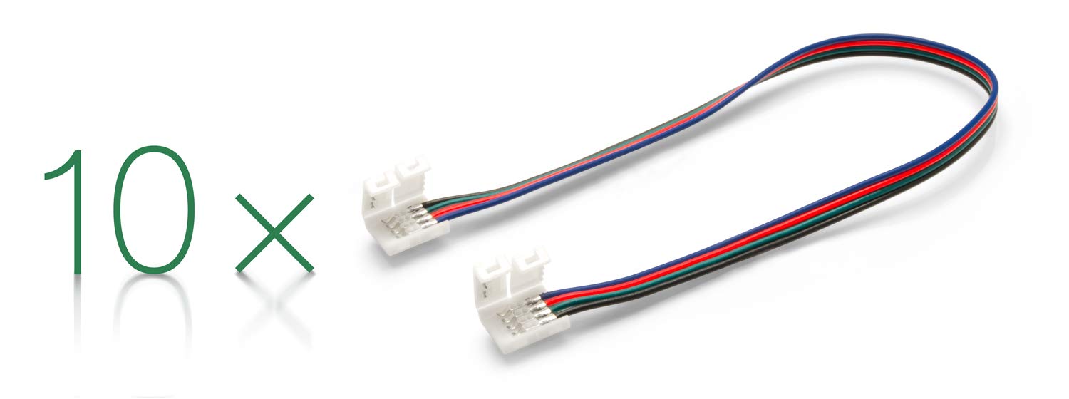 10x RGB LED Streifen Schnellverbinder – 4-polig, 30 Cm, Mit Klippbefestigung