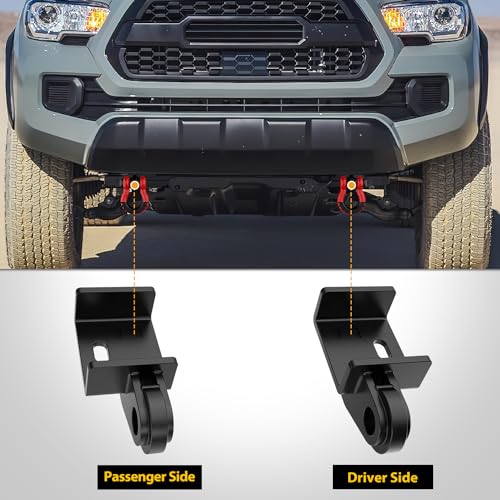 Image of Nilight 2 Pack Demon Front Tow Hook Mounting Bracket Compatible with 2009-2013 2014 2015 2016 2017 2018 2019 2020 2021 2022 2023 Toyota Tacoma (Not Include D-Ring Shackle), Bracket Replacement