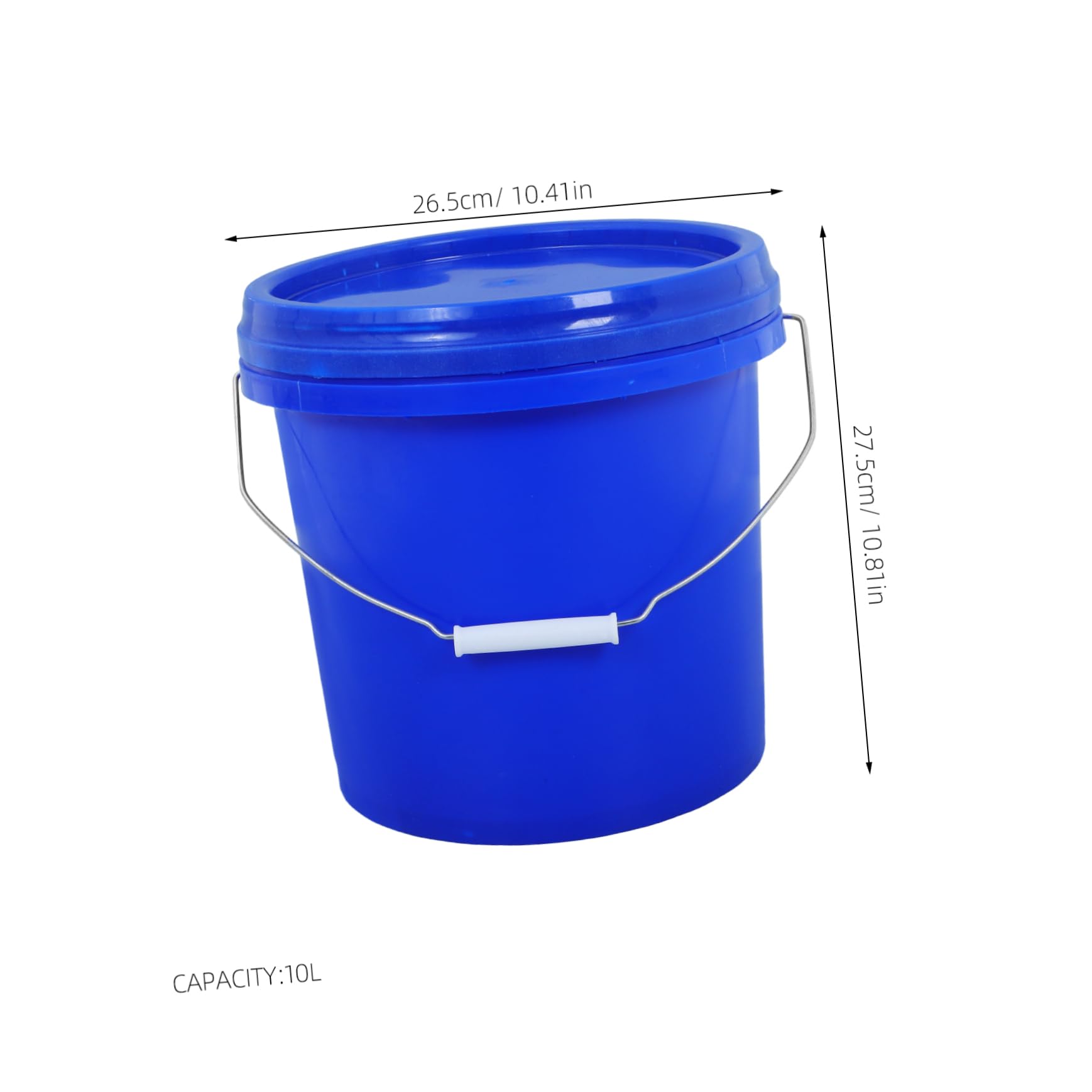 Secchio di Plastica Sigillato Blu 10l con Coperchio per Alimenti