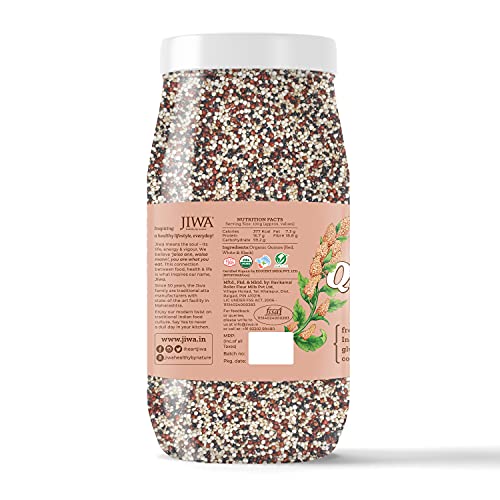Image of JIWA healthy by nature Organic Chia Seeds 200 g, Certified Organic & JIWA healthy by nature Organic Tricolor Quinoa, 1 Kg (Certified Organic & Gluten Free)