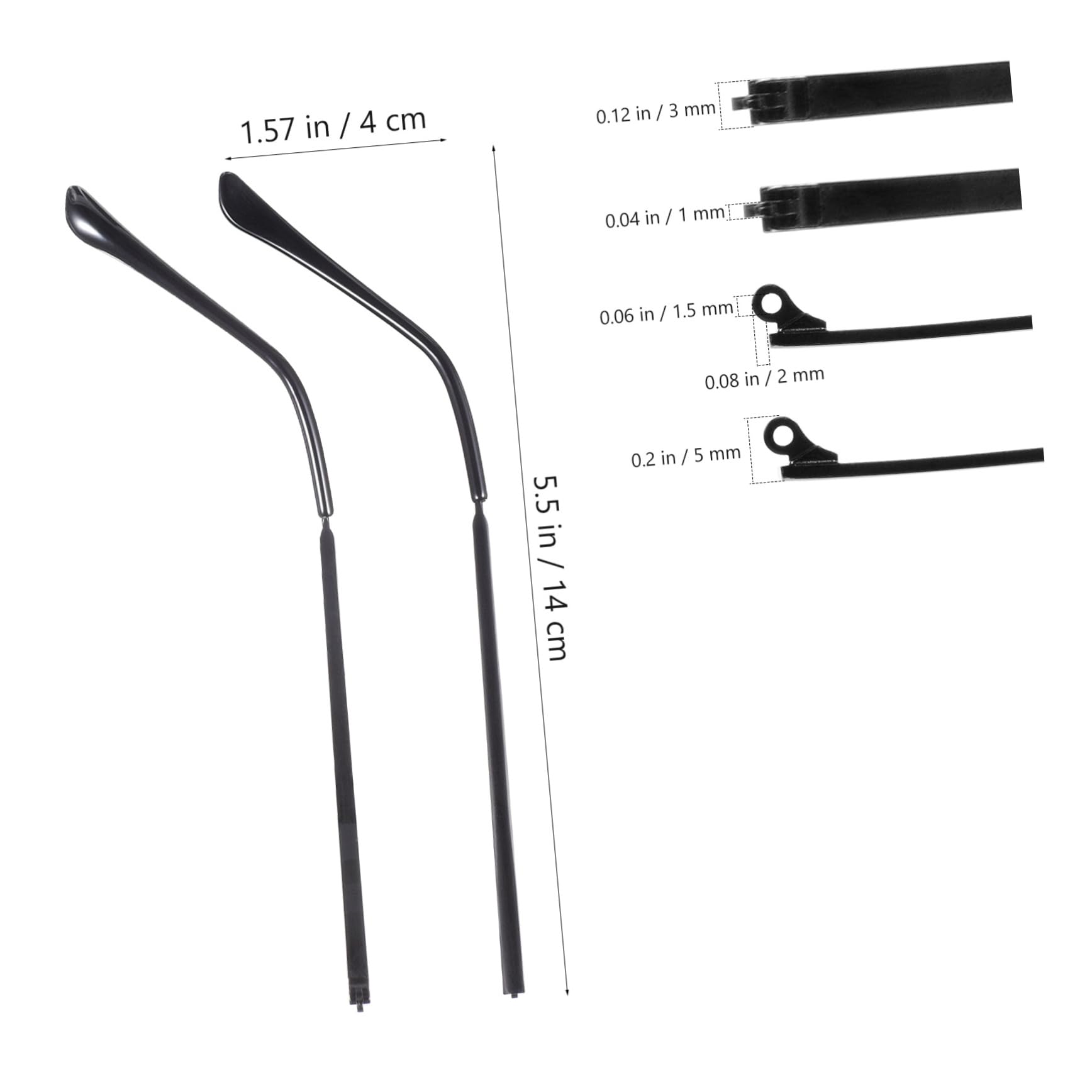 minkissy 1Pair Metal Glasses Arms Replacement for Sunglasses Glasses Durable Hinged Temple Frames Comfortable Fit for Eyewear High Grade Metal Material