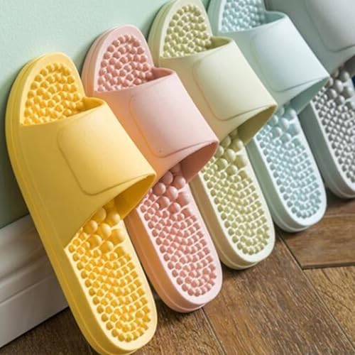Massage Slippers,Mens Slippers,Home Slippers,Shower Slippers,Acupuncture Point Massage Slippers,Non-Slip Waterproof Slippers(Black,EUR42-43)2