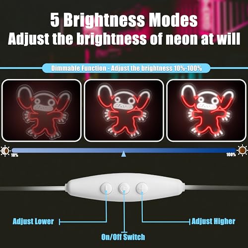 Image of Heliwey Neon Sign LED Anime Bug Stitch Light for Wall Decor, Bedroom, Kids Room, Birthday, Party, Game Room, Pub - Decoration for Stitch Fans