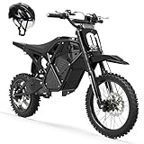 ESKUTE Electric Dirt Bike for Teens Adults, Mid-Drive Motor 3500W Peak, Electric Motorcycle 48V23Ah Battery, 53-Mile Range, 38mph, Hydraulic Nitrogen Dual Shock Absorbers, Black with Helmet