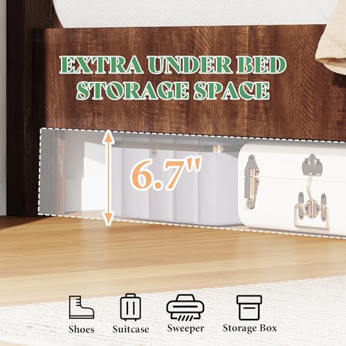 Amerlife 1062050878N-HPT Queen Size 51.2 Inch Solid Wood Bed Frame thumb #4