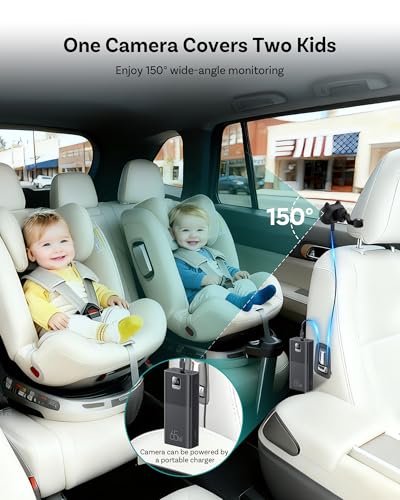 Image of OTTOCAST Cabin Care Baby Car Camera with Wireless CarPlay Adapter, 1080P HD Baby Monitor with IR Night Vision, 150 Wide Angle, Real-Time Rear Seat View On Car Screen, Easy Install