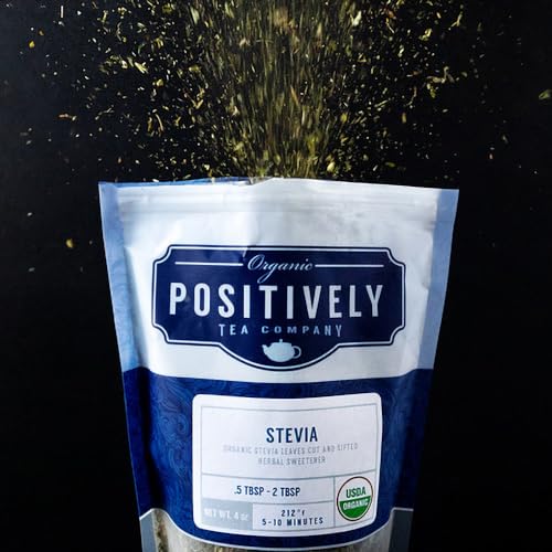 Image of Organic Positively Tea Company, Stevia Leaf, Herbal Tea, Loose Leaf, 4 Ounce