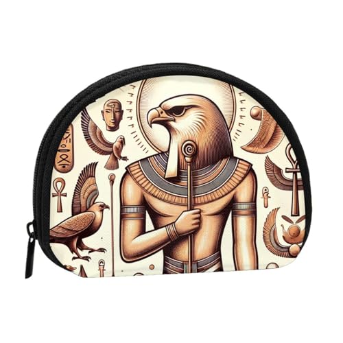 Portable Coin Purse Egypt-Eye-Of-Horus-Ankh Mini Zippered Money Pouch Card Holder