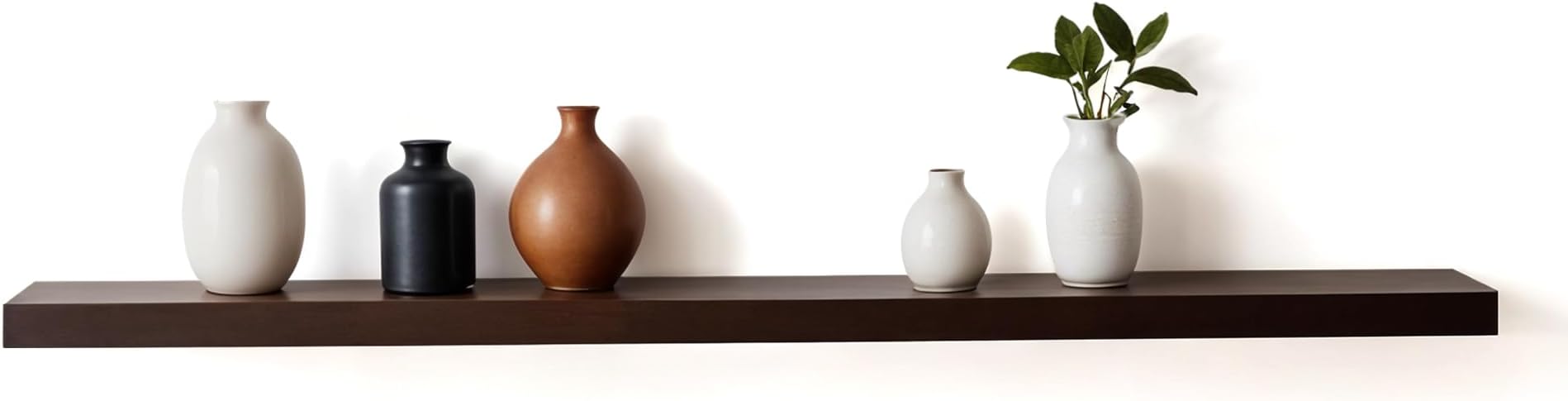 InPlace Durable Shelf with Invisible Brackets - Easy to Install & Remove, Floating Shelves for Wall - Decorative MDF Shelf for Living Room & Bedroom - 10.2"D x 48"W x 2"H - Espresso - 9084650