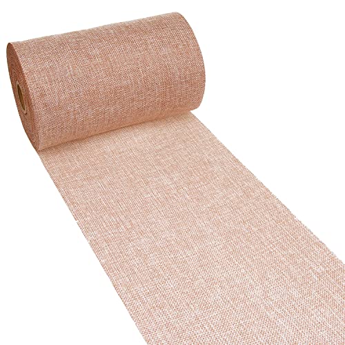 Tischläufer Leinenoptik Shabby Chic Terracotta Tischband Stoff Tischdeko 30 cm x 15 m – Ansicht 1