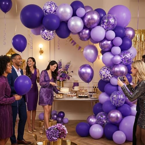Image of Purple Balloons Arch Kit,130pcs Light Purple Balloon Garland