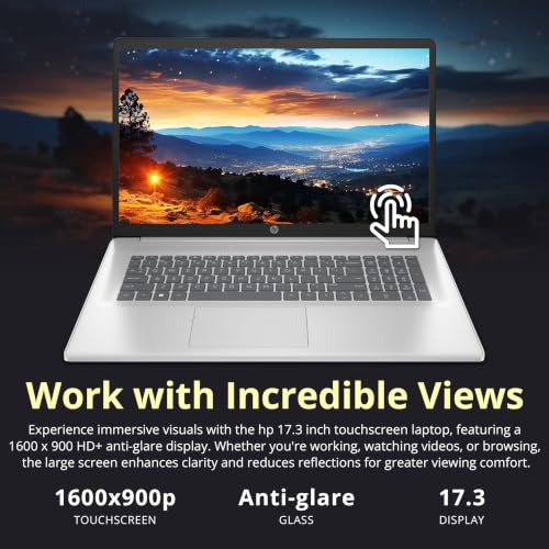 Image of HP 17.3 inch HD+ Touchscreen Business Laptop, AMD Ryzen 5 7430U, 32GB RAM, 2TB Storage (1TB SSD+1TB Docking Station Set), AMD Radeon Graphics, Numeric Keypad, Wi-Fi 6, HD Webcam, Win 11, Silver