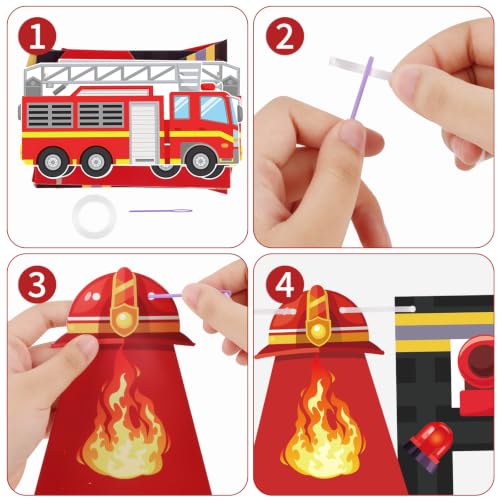 Image of Hooqict Happy Birthday Banner Firetruck Birthday Decorations Firefighter Party Banner Garland Sign for Firefighter Fireman Fire Station Rescue Birthday Party Decorations Supplies