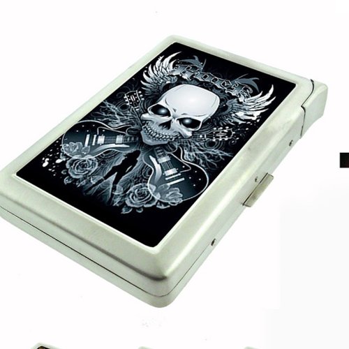 Amazon.com: Metal Cigarette Case with Built In Lighter Skull