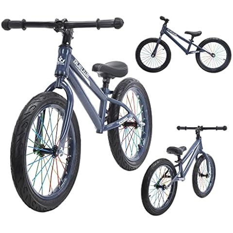 GASLIKE Kid Balance Bike Big 16 Inch for 5 6 7 8 9 Year old Boys and Girls, No Pedal Bicycle, Adjustable Seat, Carbon Steel, Air Tires, Suitable for Height 120-145cm,blue Cover