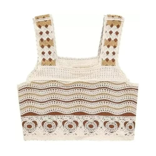 Image of NAIADES Women's Handmade Crochet Crop Top, Sleeveless Top for Women,Comfortable Fit
