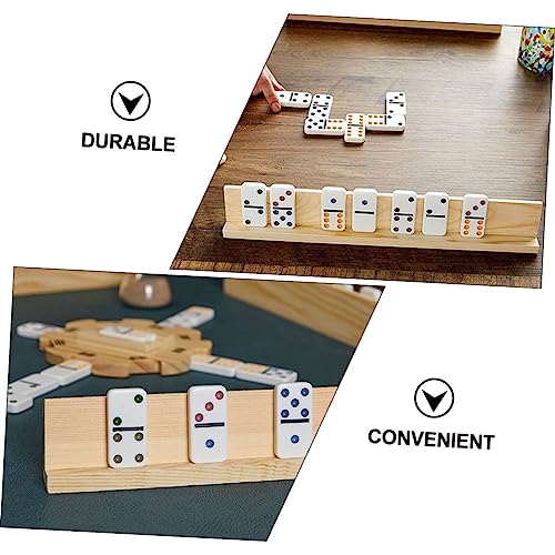 6 piezas soporte de dominó de madera para jugar miniatura 7