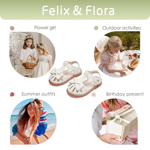 Image of Felix & Flora Toddler Girls Sandals Soft Rubber Princess Flat Shoes Flower Girl Shoes