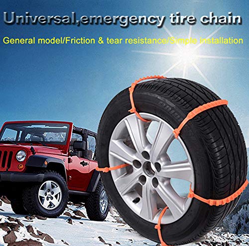 soyond Snow Chains Car Anti Slip Snow Tire Chains Adjustable Anti-Skid Chains Car Tire Snow Chains for Car/SUV/Trucks-Set of 6 Width 165-255mm/6.4-10.1''