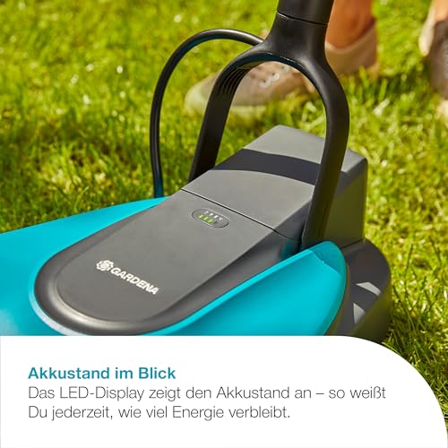 Gardena Akku-Rasenmäher HandyMower 22/18V P4A Ready-to-Use Set: Kompakt, Leichtgewicht, Mulchmesser, Rasenflächen bis 50 m²… – Ansicht 5