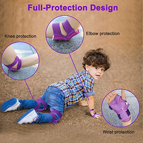 Kids Knee Pads Elbow Pads Wrist Guards, Youth Protective Gear Set For Roller Skates Cycling Skateboard Bmx Bike Inline Skatings Scooter Riding #TOP3