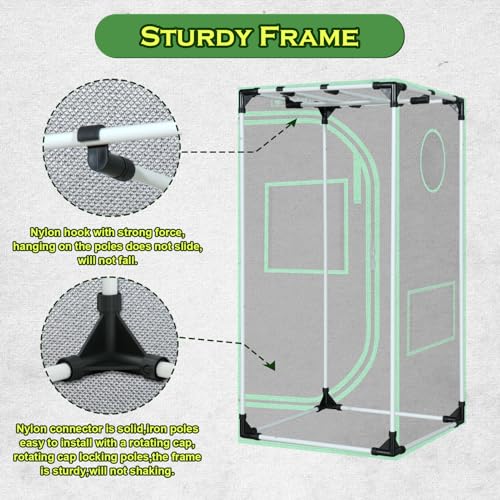 Image of 2x2 Green Hut Grow Tent 24 inchx24 inchx48 inch 600D Mylar Hydroponic Grow Tents