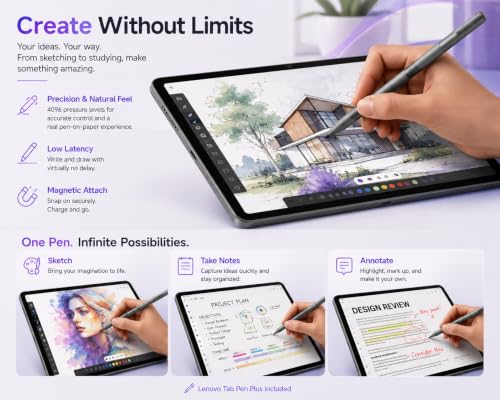 Image of Lenovo Yoga Tab AI Tablet, 11 inch 3K 144Hz, 12GB RAM, 512GB, Pro Pen, Keyboard