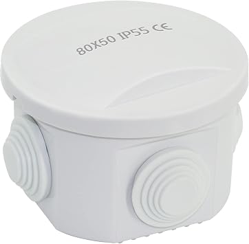 LeMotech Junction Box, ABS Plastic IP55 Water Resistant and Dustproof, Universal Electrical Enclosure, Outdoor and Indoor Project Box D3.1 x H2.4 inch (D80 x H60 mm)