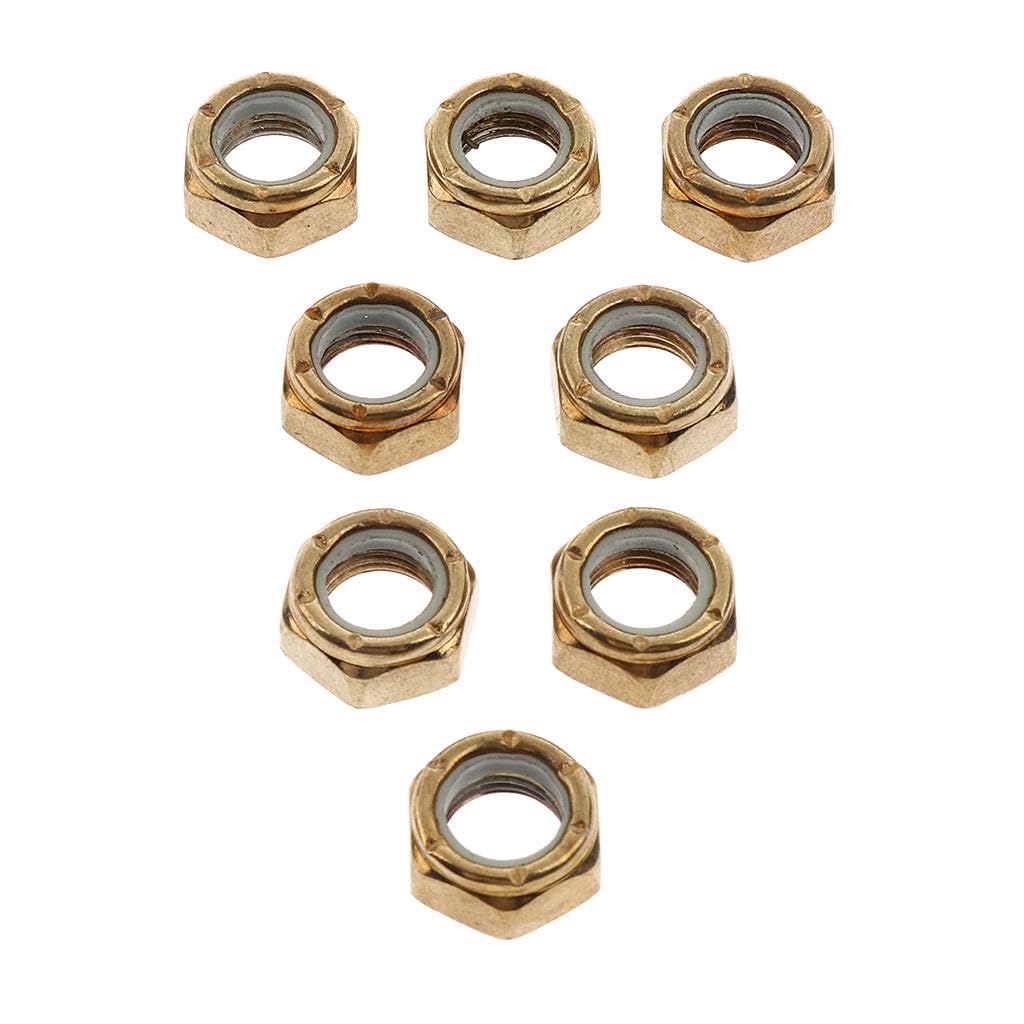 Amagogo 8pcs Longboard Nuts Set, Golden, 7x10x14mm for