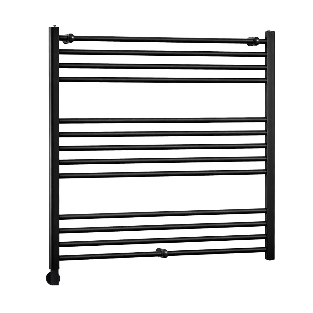 Milano Nero 800W Black Straight Bar Electric Heated Towel Rail Cable Cover - 1000 x 1000mm