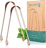 Copper Tongue Scraper Cleaner for Adult,Copper by Y-Kelin, Reduce Bad Breath & Easy to Use, Metal Gratte Langue