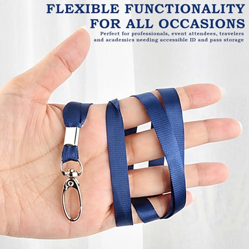 50 Stück Schlüsselbänder, Umhängebänder Hals mit Drehbarem Metallclip, Bulk Lanyards für Besucher Student, Abzeichen Lanyards, Nackenband Schlüsselband für Abzeichen ID-Karten Schlüssel (Schwarz)
