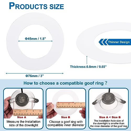 PATIKIL 1.8" ID 3" OD Light Trim Ring - Image 2