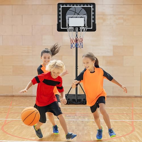 Foto von Yaheetech Basketballständer Höheverstellbare Basketballkörbe mit Rollen Tragbare Basketballanlage Standfuß mit Wasser oder Sand befüllbar Korbanlage für Indoor/Outdoor