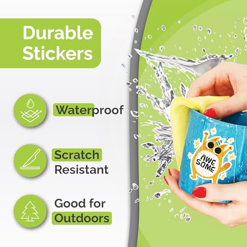 Image of Premium Printable Vinyl Sticker Paper for Inkjet Printer - 34 Sheets Self-Adhesive Sheets Matte White Waterproof, Dries Quickly Vivid Colors, Holds Ink Well - Tear Resistant
