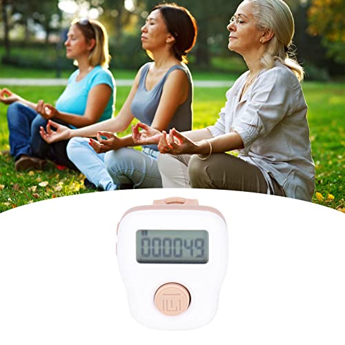 Image of AMONIDA Tally Counter, White USB Rechargeable Clicker Counter Stitch Counter with Anti Sweat Silicone Ring Matte Texture 6 Channel Counting