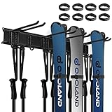 Odoland スキー板ラック ダブルフック 壁掛けハンガー 壁面収納 ウォールラック 壁マウント 自宅 大型 ガレージ収納整理システム スノーボード・自転車・サーフボード・カヤックラック 4個＋シングルフック2個+80cmパネル（耐荷重200KG）