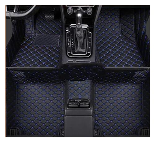 Tapis de sol Peugeot 307 CC 2003-2008 en cuir noir et bleu