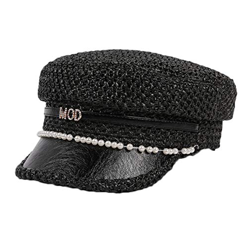 Women Fall Vintage Visor Beret Cap Women's Captain Sailor Hat Warm Velvet Lined Newsboy Cap 56-58Cm #TOP1