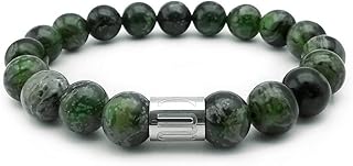 10mm Natural Stone Mens Stretch Bracelet, Genuine Energy Semi Precious Gemstone Beads Classic Simple Design Birthday Gift 8 Inch