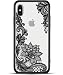 Apple iPhone Xs iPhone X Slim Fit Phone Case for Girls Women with Cute Black Flowers Design - Ultra Thin Matte Hard Plastic Case Cover and Protective Hybrid Rubber Bumper - Cool Floral Pattern