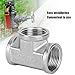304 Stainless Steel Tee Threaded Pipe Connector Industrial Strength Three Way Fitting for Plumbing Building Materials Gas DIY Projects Rustic Home Decor (3/4 * 3/4 * 3/4 female)