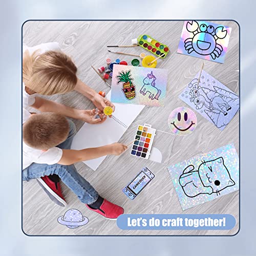 Uinkit 60 Pack Printable Holographic Sticker Paper For Inkjet And Laser Printer 8.5X11 Inches Printable Waterproof Vinyl Sticker,Dries Quickly (60Pack, Variety Pack-5 Color) #TOP5