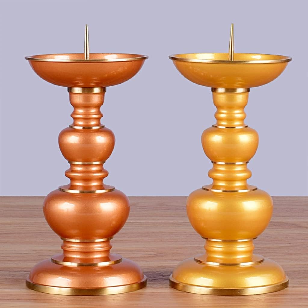Vintage Candelabra Brass Pillar Candlestick Oil Lamp Base Candlestick Ornament Decoration Suitable for Dinner Living Room Kitchen Dining Room Candle Stand