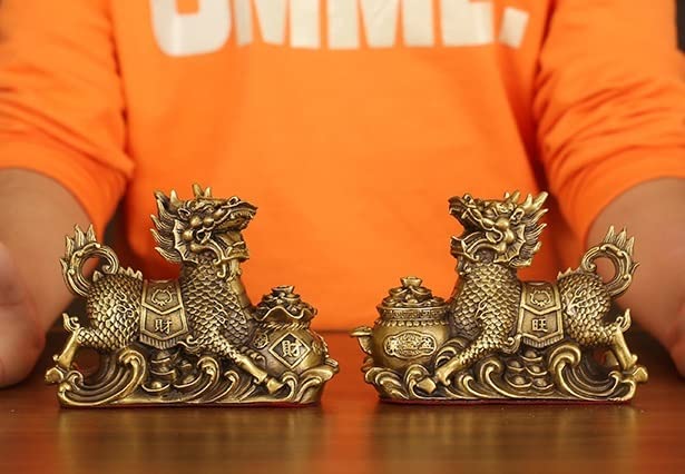 銅器 麒麟聚宝盆 家内 応接間 事務室 卓上 装飾品 開運 風水 工芸品 置物 2073kirin4r.jpg