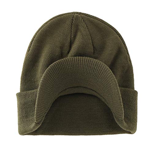 Image of Home Prefer Men's Winter Beanie Hat with Brim Warm Double Knit Cuff Beanie Cap Watch Radar Hat